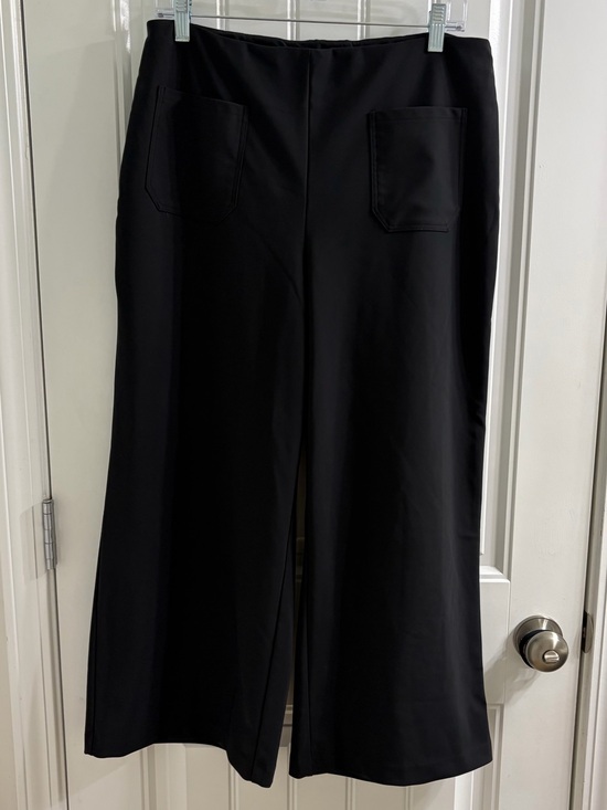 mack+liam Pants - Mack + Liam Black Women's Wide Leg Pull On Cropped Culottes Pants 12